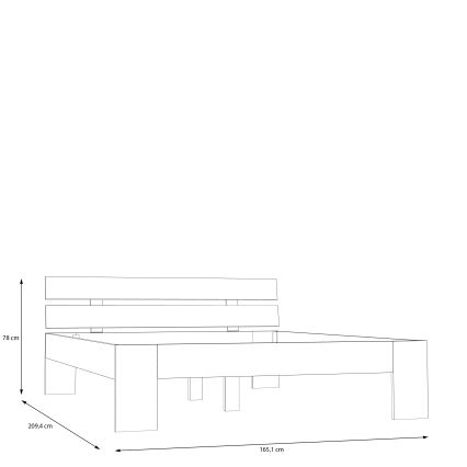 Cama de casal PIROA 160x200 cm bege
