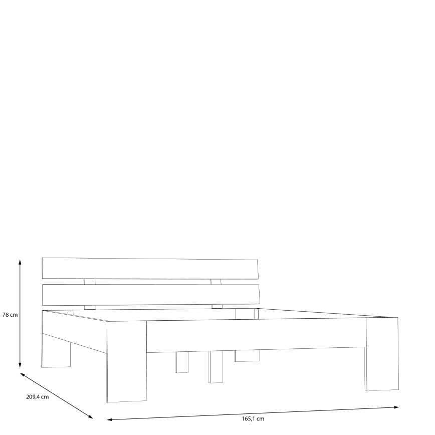Cama de casal PIROA 160x200 cm bege