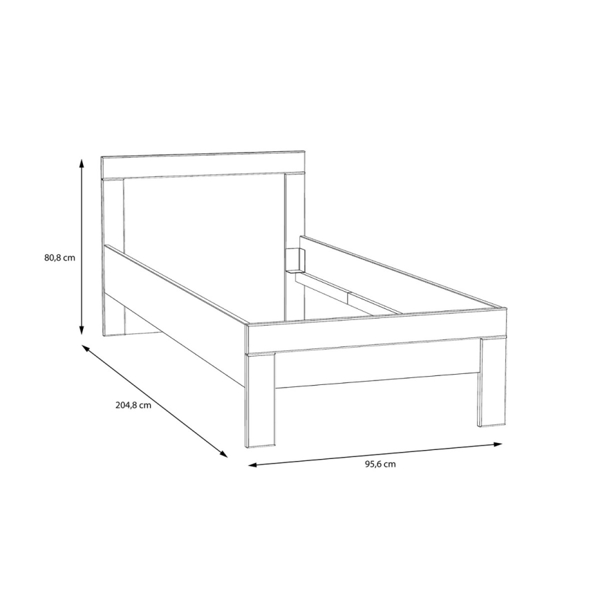 Cama de solteiro SNOWIE 90x200 cm branca