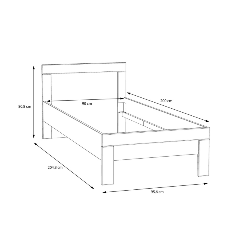 Cama de solteiro SNOWIE 90x200 cm branca