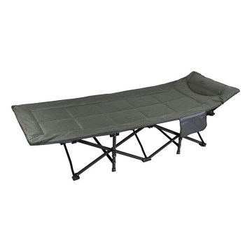 Cama dobrável para campismo, cinzenta