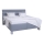 Cama estofada ALIS 160x200 cm com espaço de arrumação — sem colchão — cinzento claro