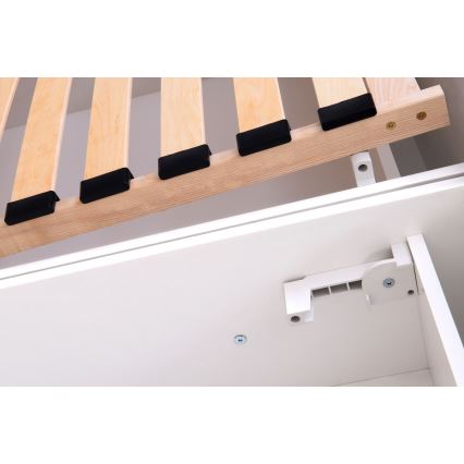 Cama estofada ALIS 180x200 cm com colchão e espaço de arrumação antracite