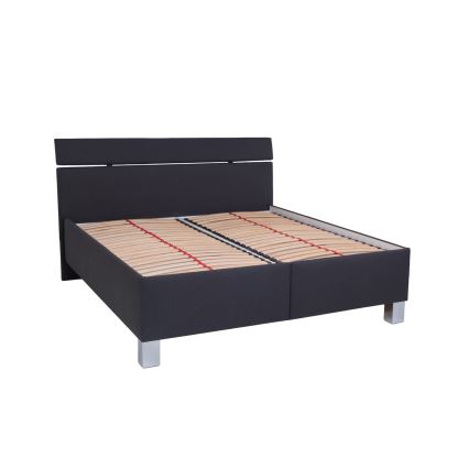 Cama estofada ALIS 180x200 cm com colchão e espaço de arrumação antracite