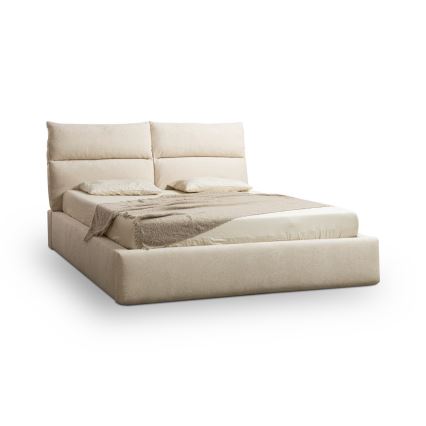 Cama estofada BASIL 180x200 cm, bege, sem colchão