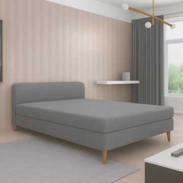 Cama estofada BRISBANE 110x200 cm cinzenta