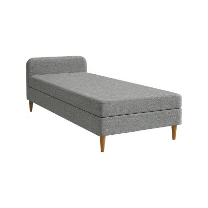 Cama estofada BRISBANE 110x200 cm cinzenta