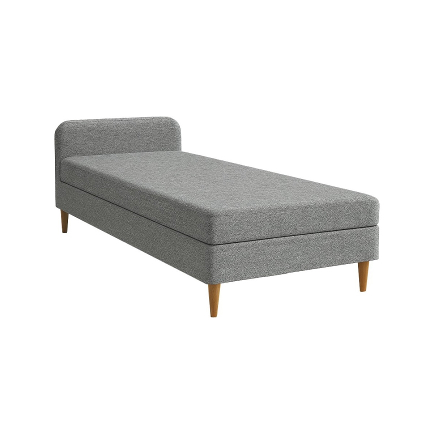Cama estofada BRISBANE 110x200 cm cinzenta