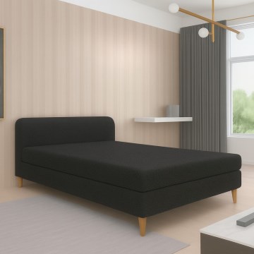 Cama estofada BRISBANE 110x200 cm preta