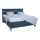 Cama estofada com arrumação ALIS 180x200 cm, sem colchão, azul petróleo