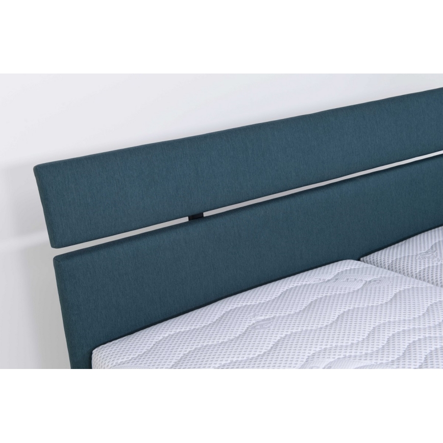 Cama estofada com arrumação ALIS 180x200 cm, sem colchão, azul petróleo