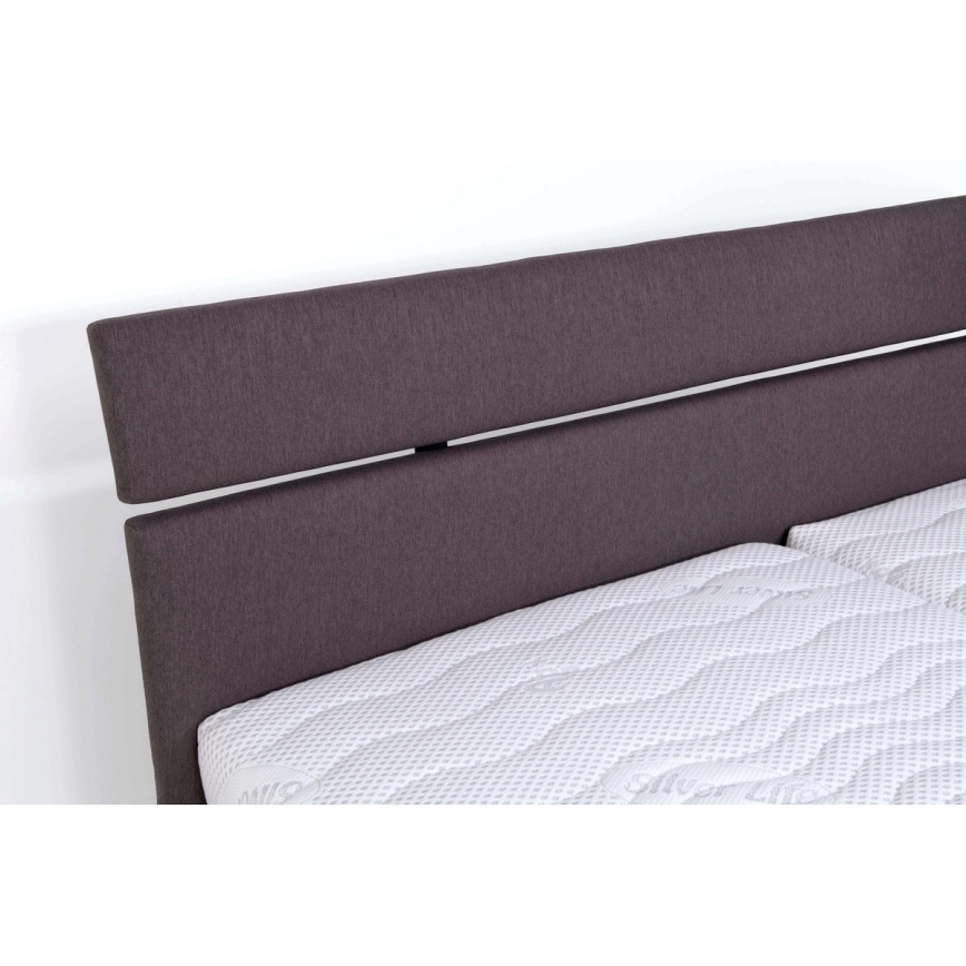 Cama estofada com arrumação integrada ALIS 180x200 cm sem colchão, castanha