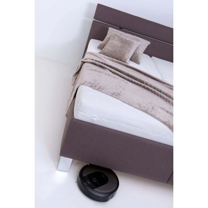 Cama estofada com arrumação integrada ALIS 180x200 cm sem colchão, castanha