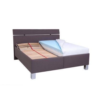 Cama estofada com arrumação integrada ALIS 180x200 cm sem colchão, castanha