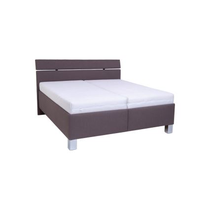 Cama estofada com arrumação integrada ALIS 180x200 cm sem colchão, castanha