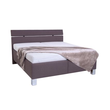 Cama estofada com arrumação integrada ALIS 180x200 cm sem colchão, castanha