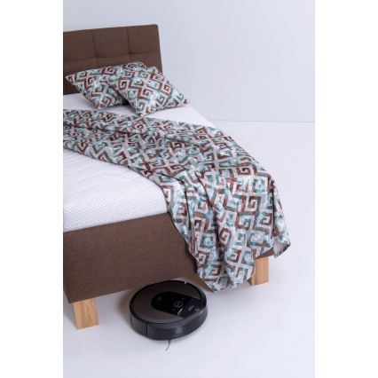 Cama estofada com arrumação integrada sem colchão MARIA ONE 90x200 cm castanho