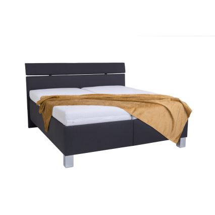 Cama estofada com arrumação sem colchão ALIS 160x200 cm antracite