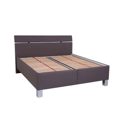 Cama estofada com arrumação, sem colchão ALIS 160x200 cm castanha