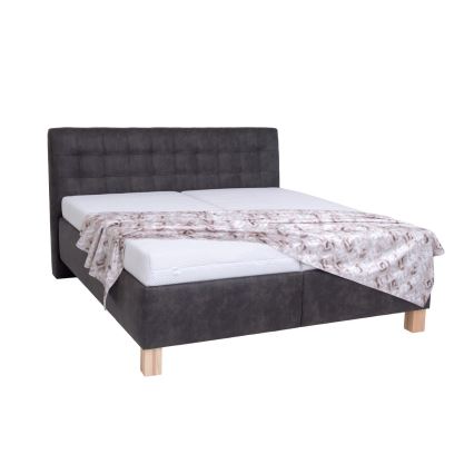 Cama estofada com arrumação sem colchão VIOLET 180x200 cm cinzenta escura