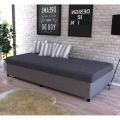Cama estofada com baú CORY 80x200 cinza