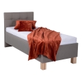 Cama estofada com baú de arrumação sem colchão MARIA ONE 90x200 cm taupe