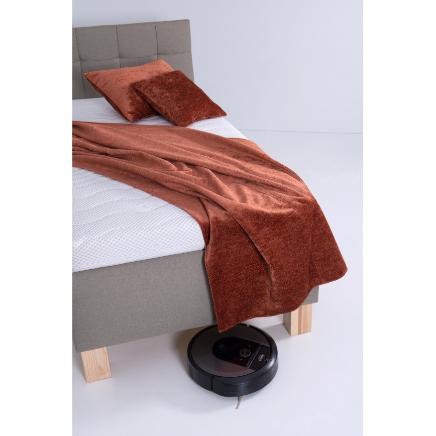 Cama estofada com baú de arrumação sem colchão MARIA ONE 90x200 cm taupe