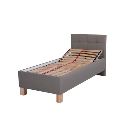 Cama estofada com baú de arrumação sem colchão MARIA ONE 90x200 cm taupe