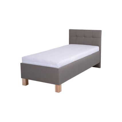 Cama estofada com baú de arrumação sem colchão MARIA ONE 90x200 cm taupe