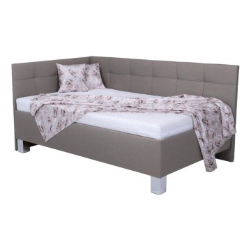 Cama estofada com colchão e espaço de arrumação integrado MARIA PETITE 120x200 cm taupe