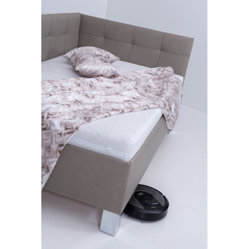 Cama estofada com colchão e espaço de arrumação integrado MARIA PETITE 120x200 cm taupe