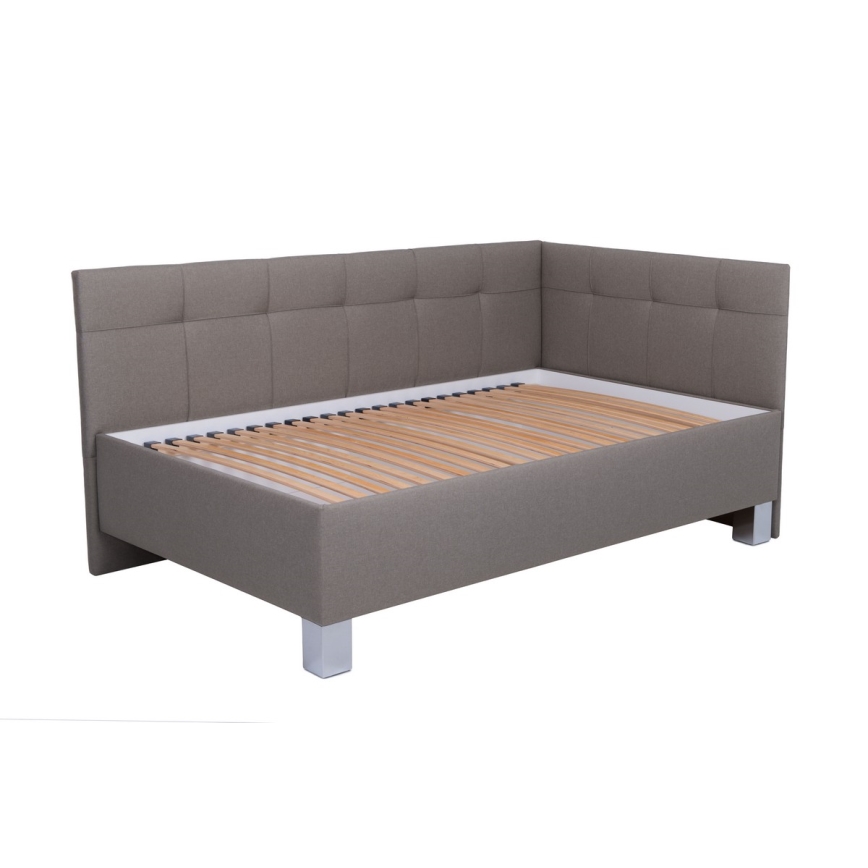 Cama estofada com colchão e espaço de arrumação integrado MARIA PETITE 120x200 cm taupe