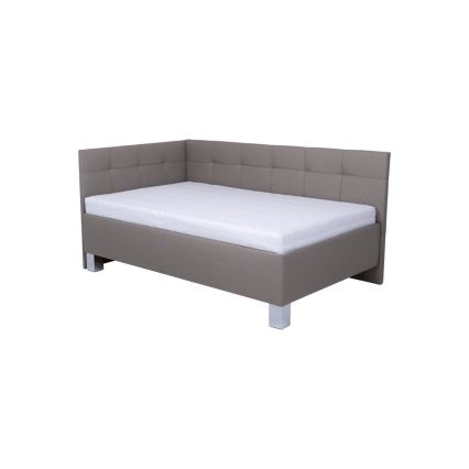 Cama estofada com colchão e espaço de arrumação integrado MARIA PETITE 120x200 cm taupe