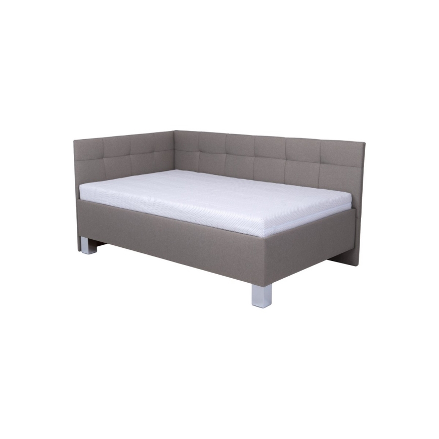 Cama estofada com colchão e espaço de arrumação integrado MARIA PETITE 120x200 cm taupe