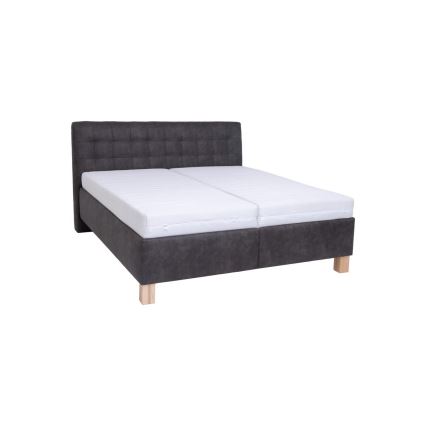 Cama estofada com colchão e espaço de arrumação VIOLET 180x200 cm cinzento escuro