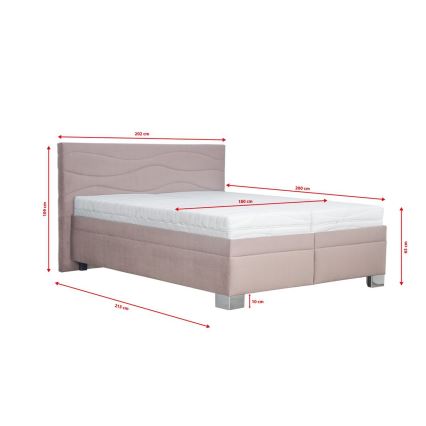 Cama estofada com colchão WINDSOR 180x200 cm, bege