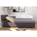Cama estofada com encosto regulável e baú de arrumação DALLAS 108x205 cm cinzento/antracite
