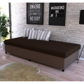 Cama estofada com espaço de arrumação CORY 80x200 castanha