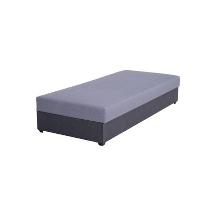 Cama estofada com espaço de arrumação JACOB XL, capacidade de carga 130 kg, 90x200 cm, cinzenta