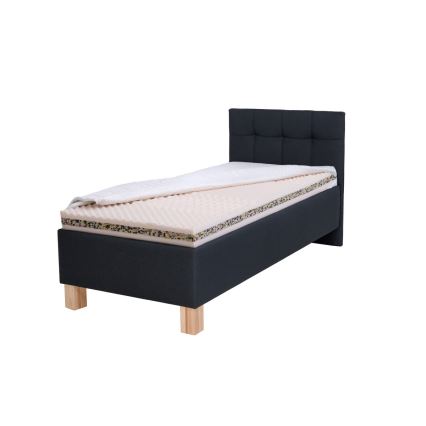 Cama estofada com espaço de arrumação MARIA ONE 90x200 cm, sem colchão, antracite