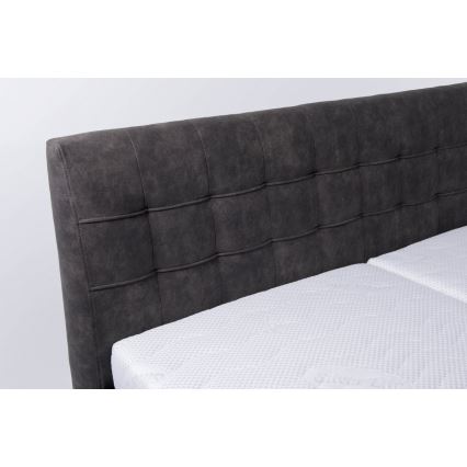 Cama estofada com espaço de arrumação sem colchão VIOLET 160x200 cm cinzento escuro