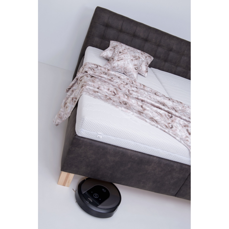 Cama estofada com espaço de arrumação sem colchão VIOLET 160x200 cm cinzento escuro