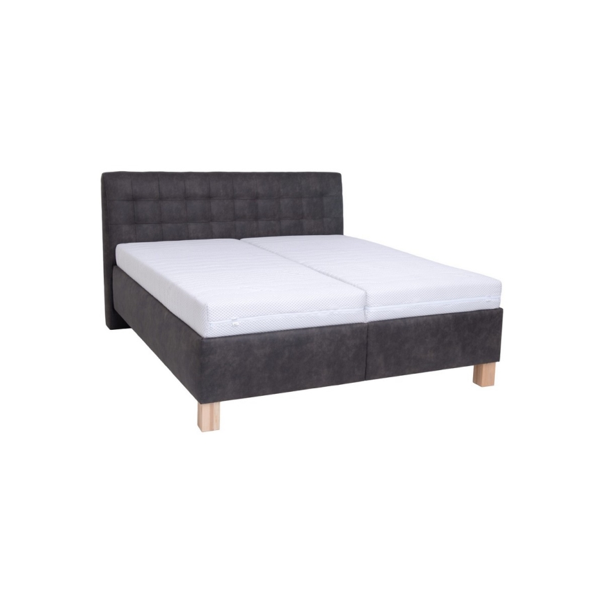 Cama estofada com espaço de arrumação sem colchão VIOLET 160x200 cm cinzento escuro