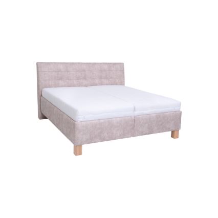 Cama estofada com espaço de arrumação VIOLET 180x200 cm, sem colchão, bege