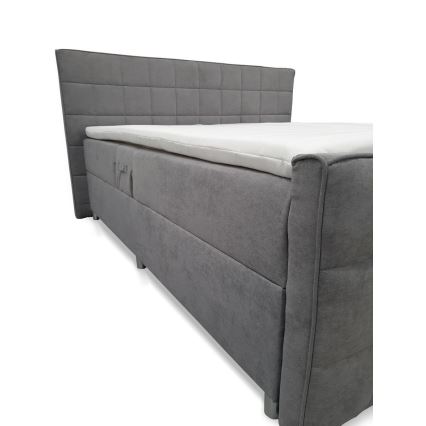 Cama estofada elétrica e ajustável HELEN 180x200 cm com colchões e topper, cinzenta
