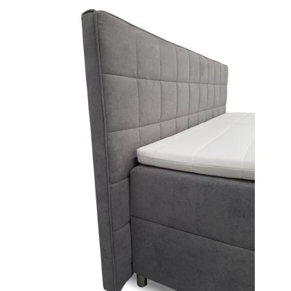 Cama estofada elétrica e ajustável HELEN 180x200 cm com colchões e topper, cinzenta