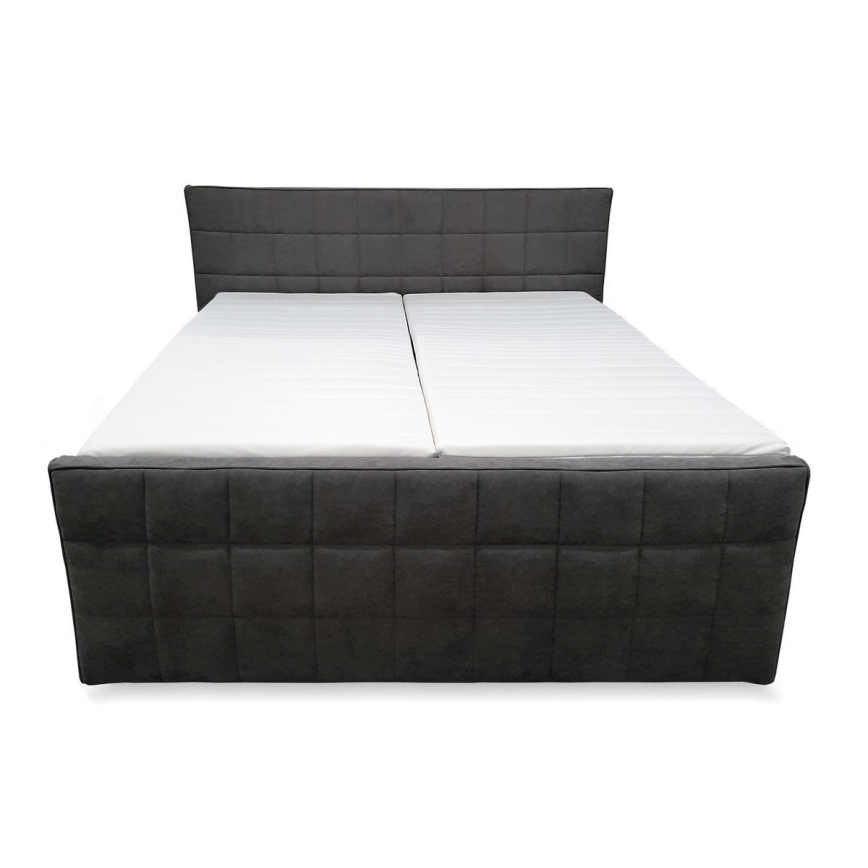 Cama estofada elétrica e ajustável HELEN 180x200 cm com colchões e topper, cinzenta