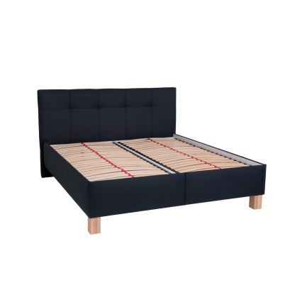 Cama estofada MARIA 160x200 cm com colchão e amplo espaço de arrumação, antracite