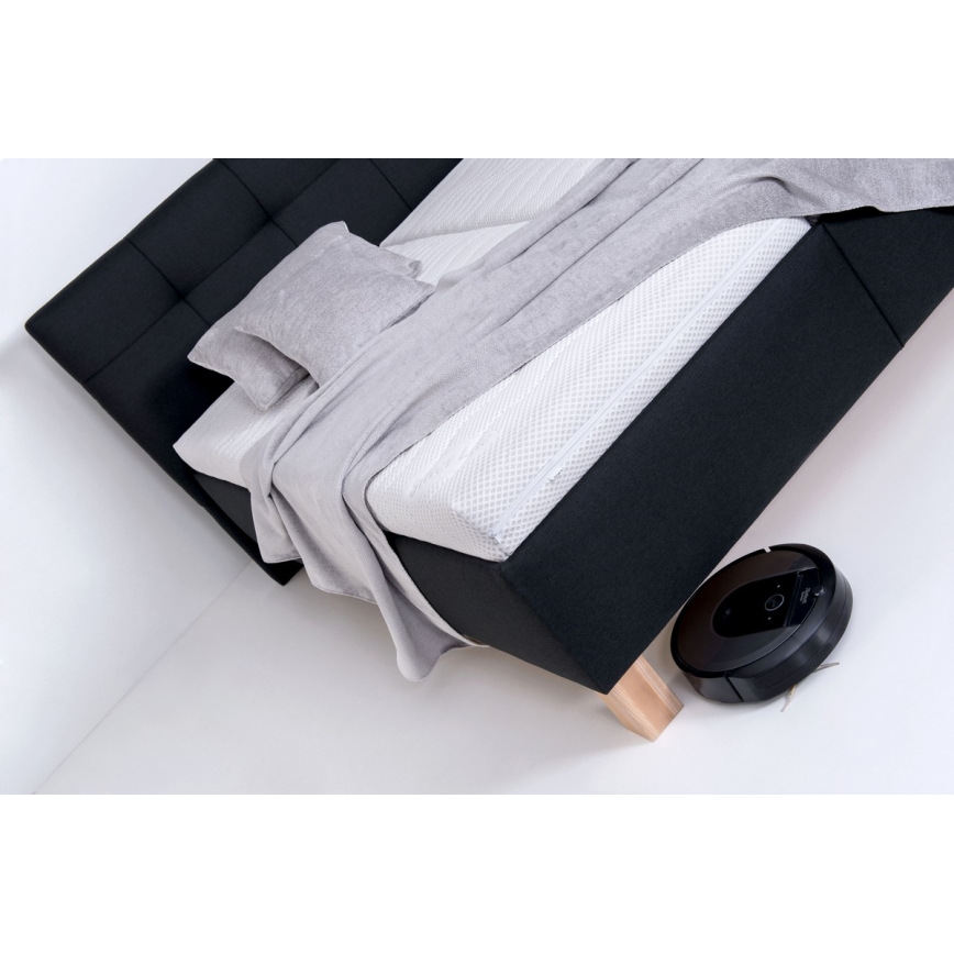 Cama estofada MARIA 180x200 cm com arrumação, sem colchão, antracite