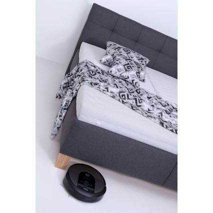 Cama estofada MARIA 180x200 cm com arrumação, sem colchão, cinzenta